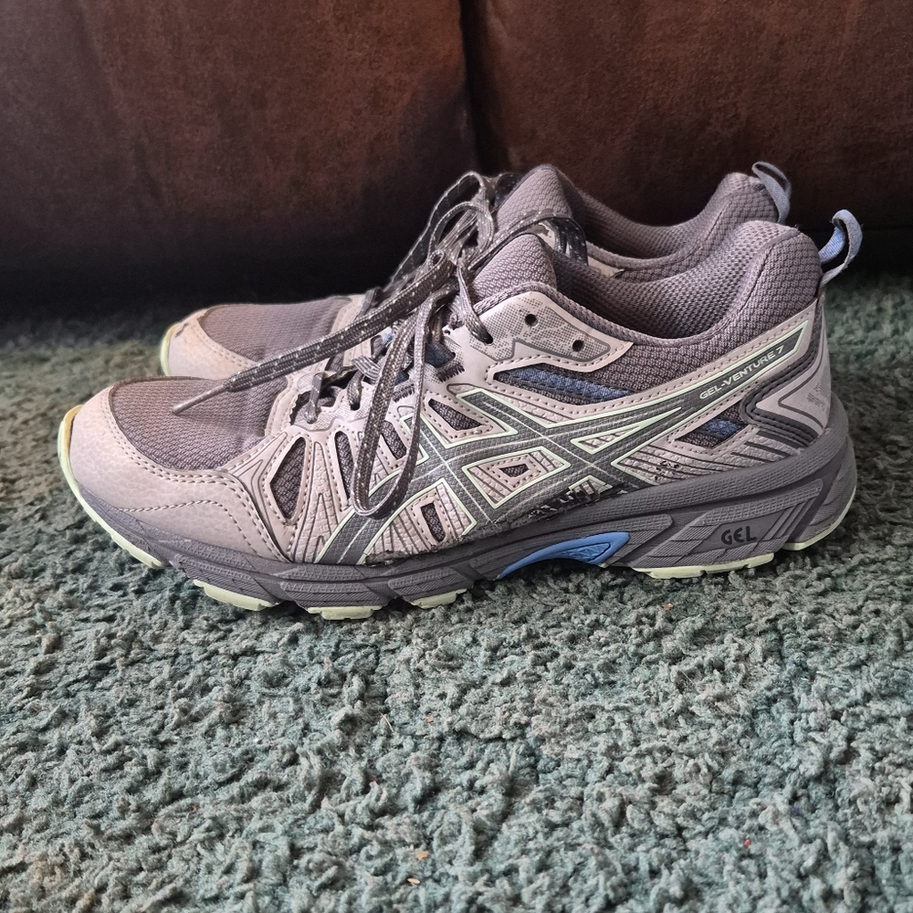 Asics Women's Gel Adventure 7 Gray and Blue Athletic Shoes Trail Running 8.5 - Picture 4 of 14